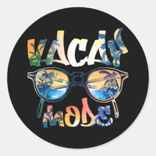 Vacay Mode Cute Vacation Summer Cruise Getaway Classic Round Sticker
