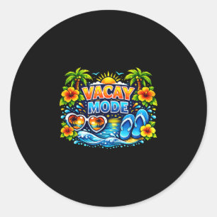 Vacay mode for summer cruise holiday family classic round sticker