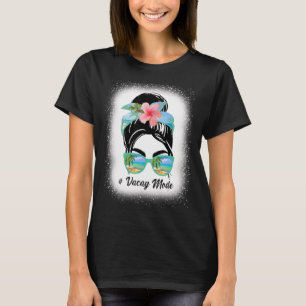 Vacay Mode Messy Bun With Hibiscus Flower 1 T-Shirt