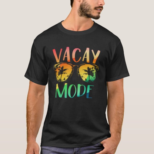 Vacay Mode Retro Vacation Summer Cruise Holiday Va T-Shirt (Front)