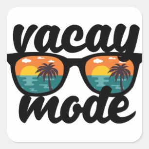 Vacay Mode Summer Design Square Sticker