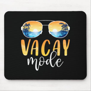 Vacay Mode Summer Sunglasses Palm Tree Sunset Mouse Mat
