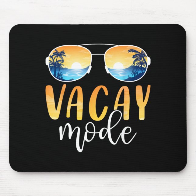 Vacay Mode Summer Sunglasses Palm Tree Sunset Mouse Mat (Front)