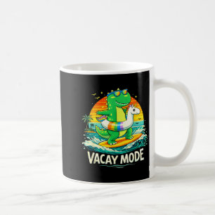 Vacay mode t-rex surfing dinosaur unicorn float coffee mug