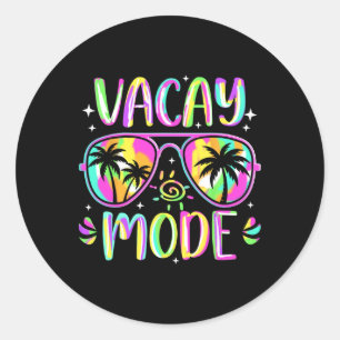 Vacay Mode Vacation Summer Cruise Palm Trees Getaw Classic Round Sticker
