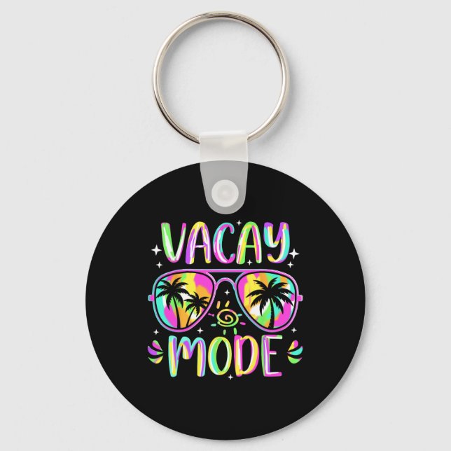 Vacay Mode Vacation Summer Cruise Palm Trees Getaw Key Ring (Front)