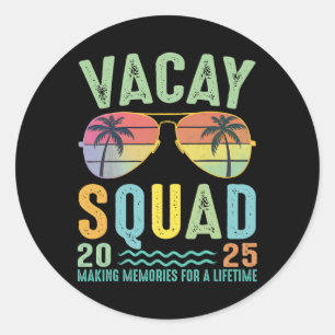 Vacay Squad 2025 Summer Family Together Cruise Tri Classic Round Sticker