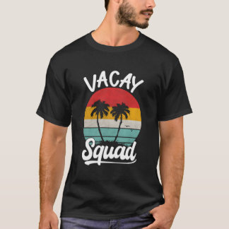Vacay Squad Family Matching Retro Vintage Palm Tre T-Shirt