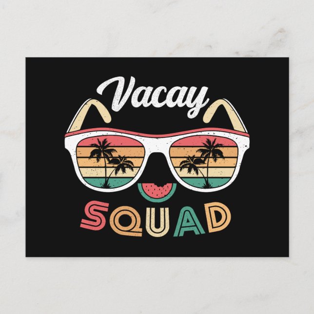 Vacay Squad Funny Beach Summer Vacation Holiday Postcard (Front)