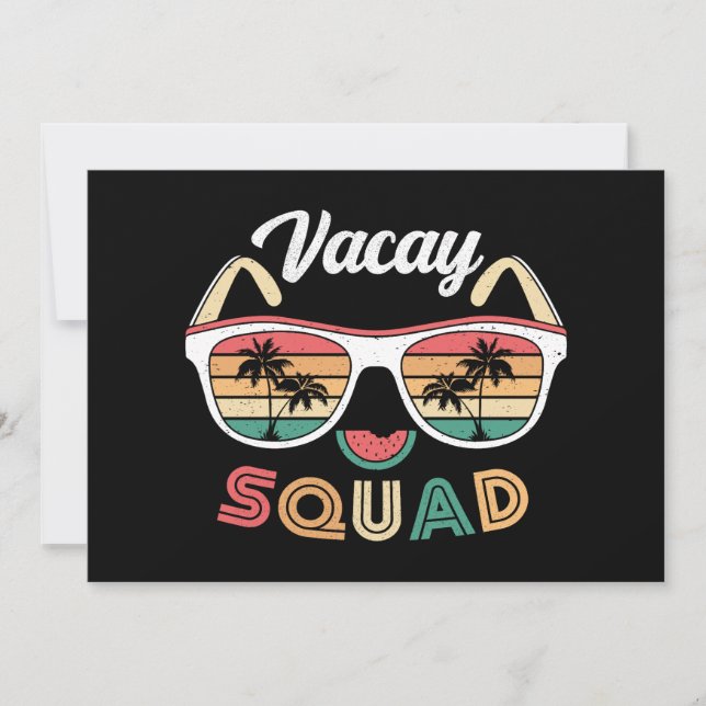 Vacay Squad Funny Beach Summer Vacation Invitation (Front)