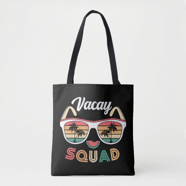 Vacay Squad Funny Beach Summer Vacation Tote Bag (Front)