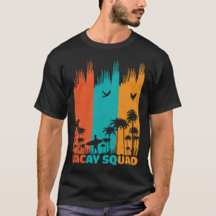 Vacay Squad Retro Surfing Summer Palm Tree Family T-Shirt