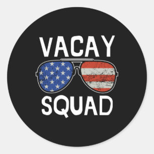 Vacay Squad Summer Vacation Family Friends Trip Ma Classic Round Sticker