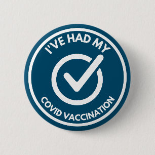 vaccinated 6 cm round badge
