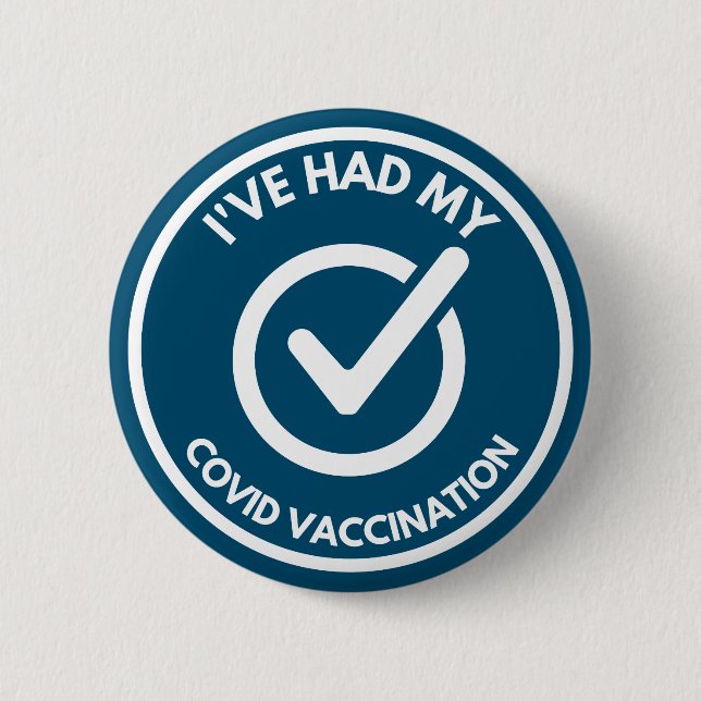 vaccinated 6 cm round badge (Front)