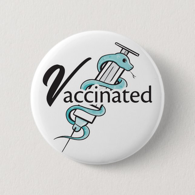 Vaccinated 6 Cm Round Badge (Front)