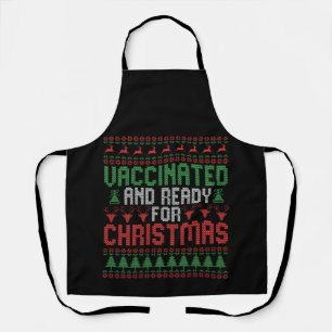 Vaccinated and Ready For Hallwoeen Ugly Sweater Apron