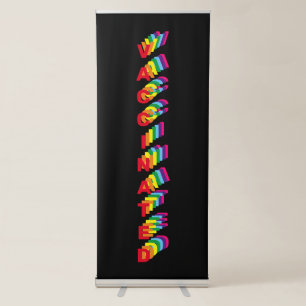Vaccinated black rainbow pride custom text modern retractable banner