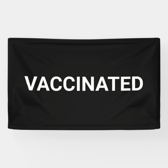 Vaccinated, black white customisable banner (Horizontal)