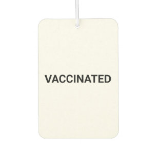 Vaccinated, black white customisable car car air freshener