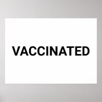 Vaccinated, black white customizable