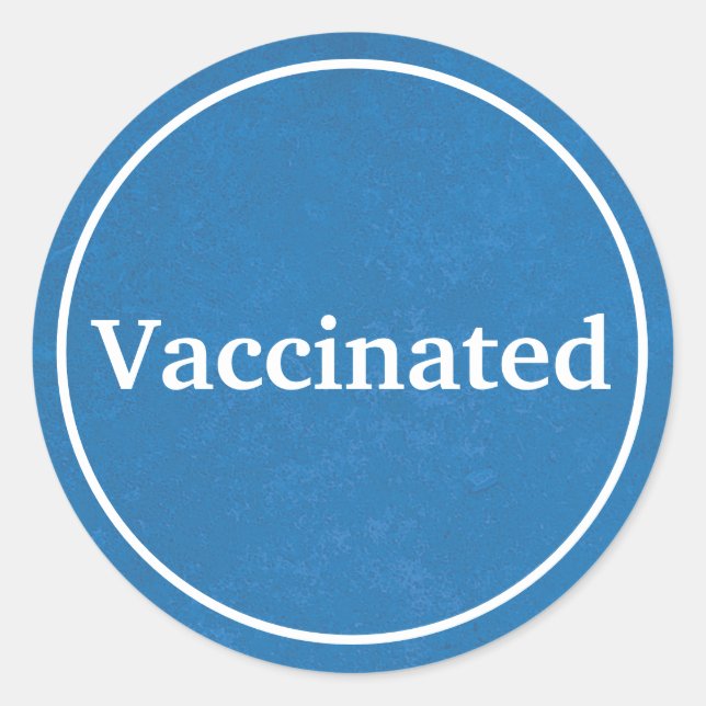Vaccinated (Blue) Classic Round Sticker (Front)