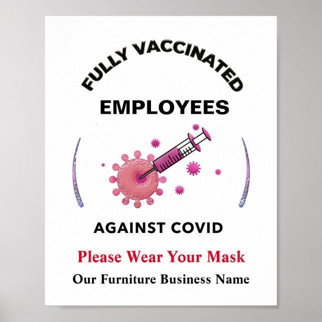 Vaccinated Business Employees Against Covid  Poster (Front)