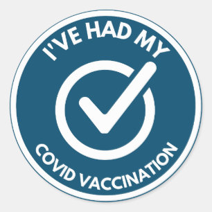 vaccinated button classic round sticker