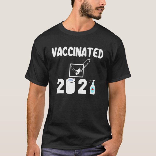 Vaccinated Check Mark Vaccine I Got Vaccinated 202 T-Shirt (Front)