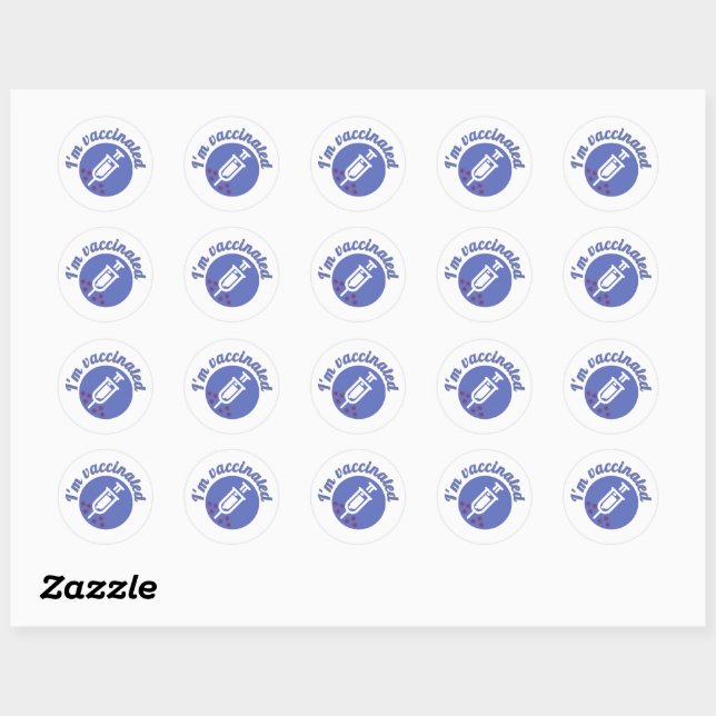 Vaccinated Classic Round Sticker (Sheet)