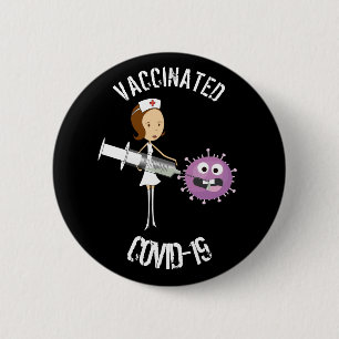 Vaccinated COVID-19 6 Cm Round Badge