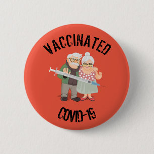 Vaccinated COVID-19 6 Cm Round Badge