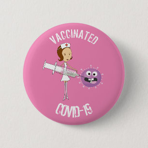Vaccinated COVID-19 6 Cm Round Badge