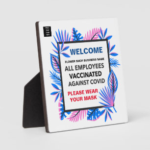 Vaccinated Employees Logo Business Wear Mask Plaque