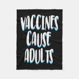 Vaccinated Funny Humor Graphic Adults Joke Quote  Fleece Blanket