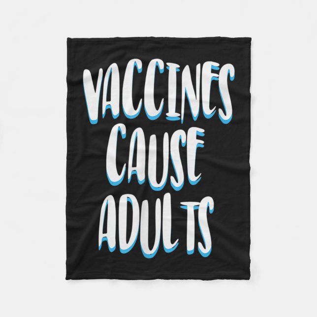 Vaccinated Funny Humour Graphic Adults Joke Quote  Fleece Blanket (Front)