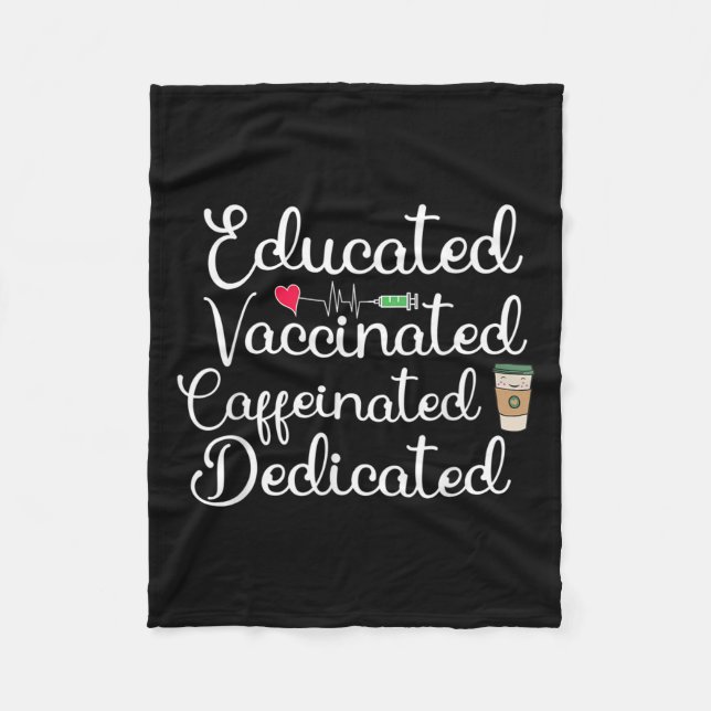 Vaccinated Funny Humour Graphic Joke Quote Nurse C Fleece Blanket (Front)