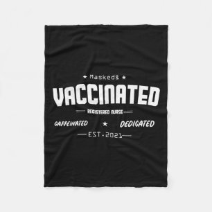 Vaccinated Funny Humour Graphic Quote Registered N Fleece Blanket