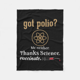 Vaccinated Funny Humour Graphic Quote Science Poli Fleece Blanket