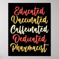 Vaccinated Funny Vintage Graphic Quote Pharmacist