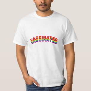 Vaccinated pride lgbt lgbtq gay curved rainbow T-Shirt