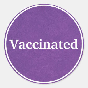 Vaccinated (Purple) Classic Round Sticker