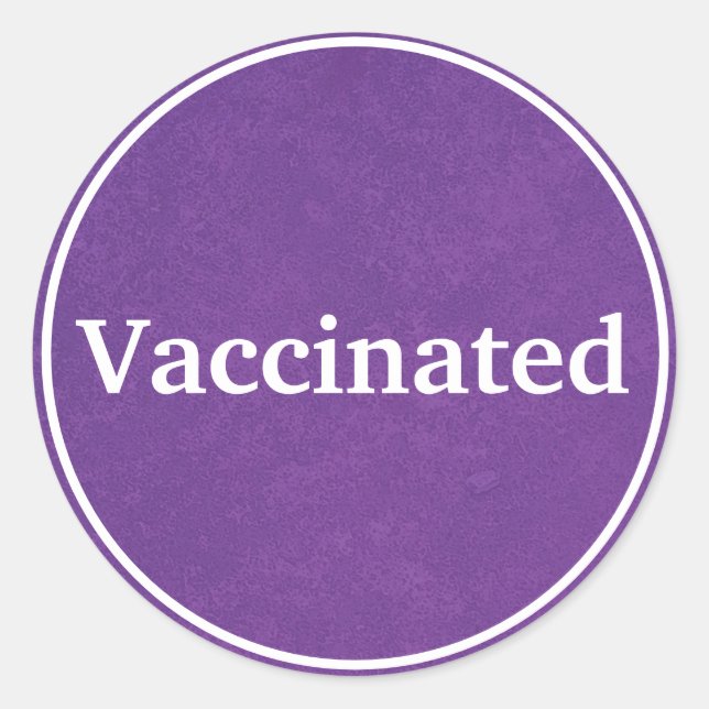 Vaccinated (Purple) Classic Round Sticker (Front)