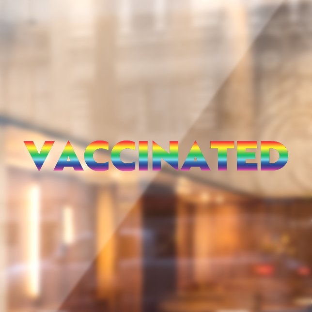 Vaccinated rainbow colours lgbt gay pride  window cling (Sheet 2)