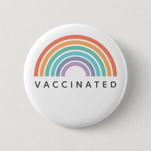 Vaccinated Rainbow Covid Coronavirus Vaccine 6 Cm Round Badge