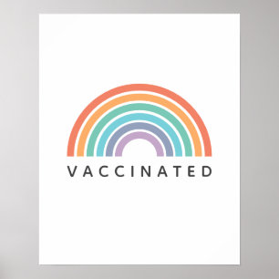 Vaccinated Rainbow   Covid Coronavirus Vaccine Poster