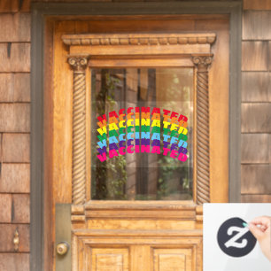 Vaccinated rainbow gay pride custom text cool window cling