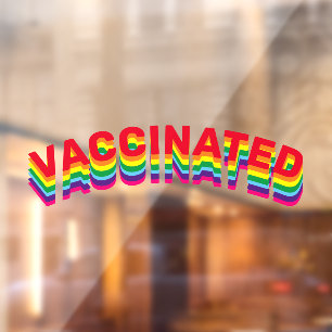 Vaccinated rainbow pride custom text window cling