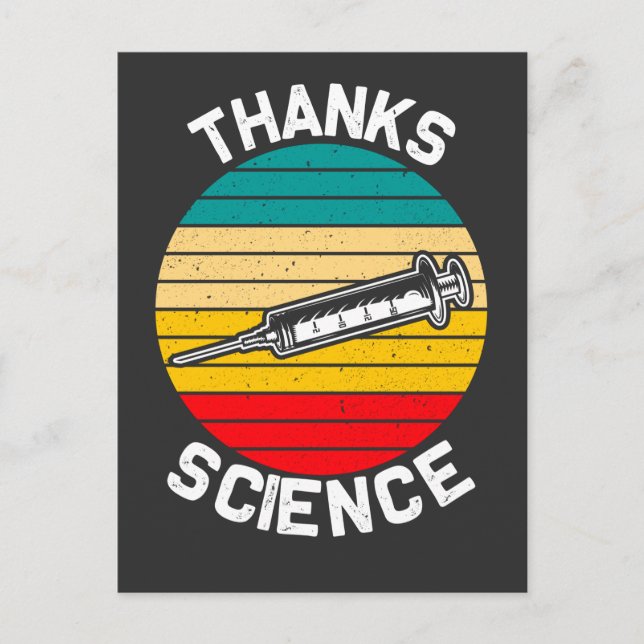 Vaccinated Retro Syringe Science Vaccine Vintage Postcard (Front)