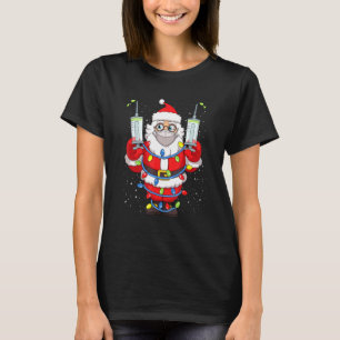 Vaccinated Santa Claus In Face Mask Christmas Tree T-Shirt